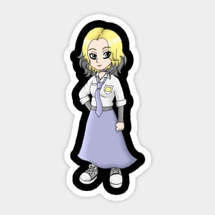 CHIBI ANIME PRETTY METAL GIRL SCHOOL UNIFORM Sticker